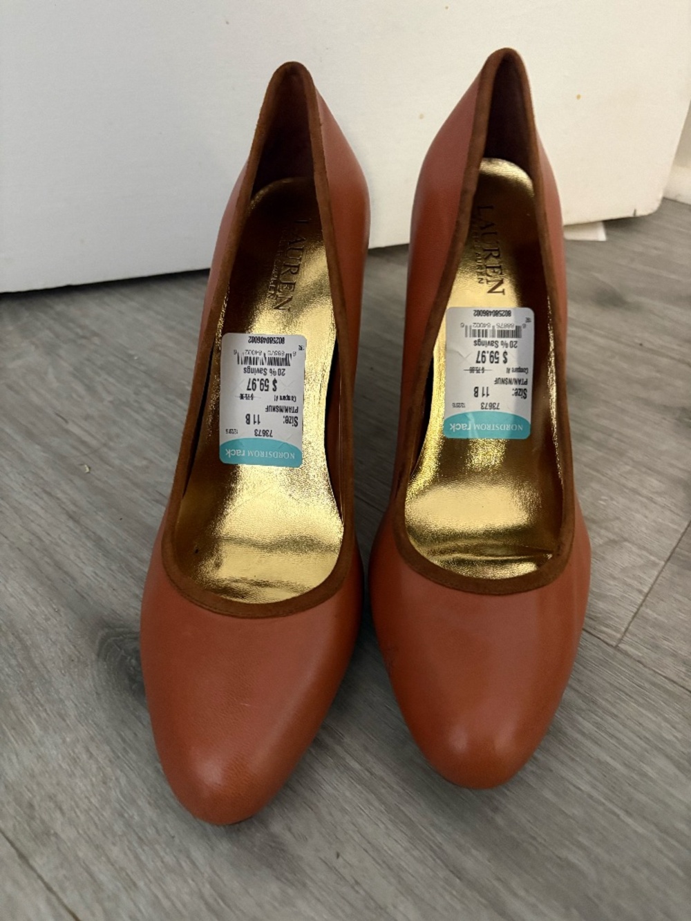 Lauren Ralph Lauren Camel Brown Leather Pumps Women’s Size 11B New